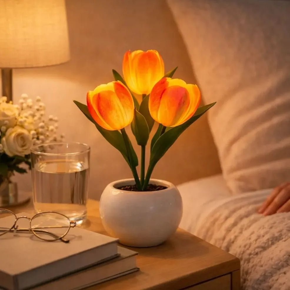 Romantic Tulip Flower LED Night Light Dimmable