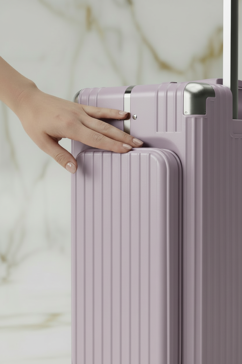 لقطة قريبة للحقيبة باللون #a7a1b7