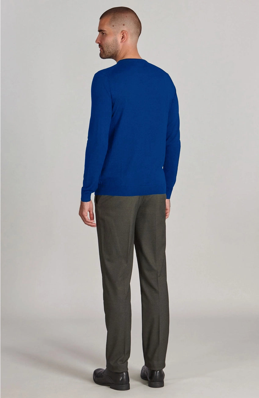 Premium Extra Fine Merino Wool Indigo Blue Sweater
