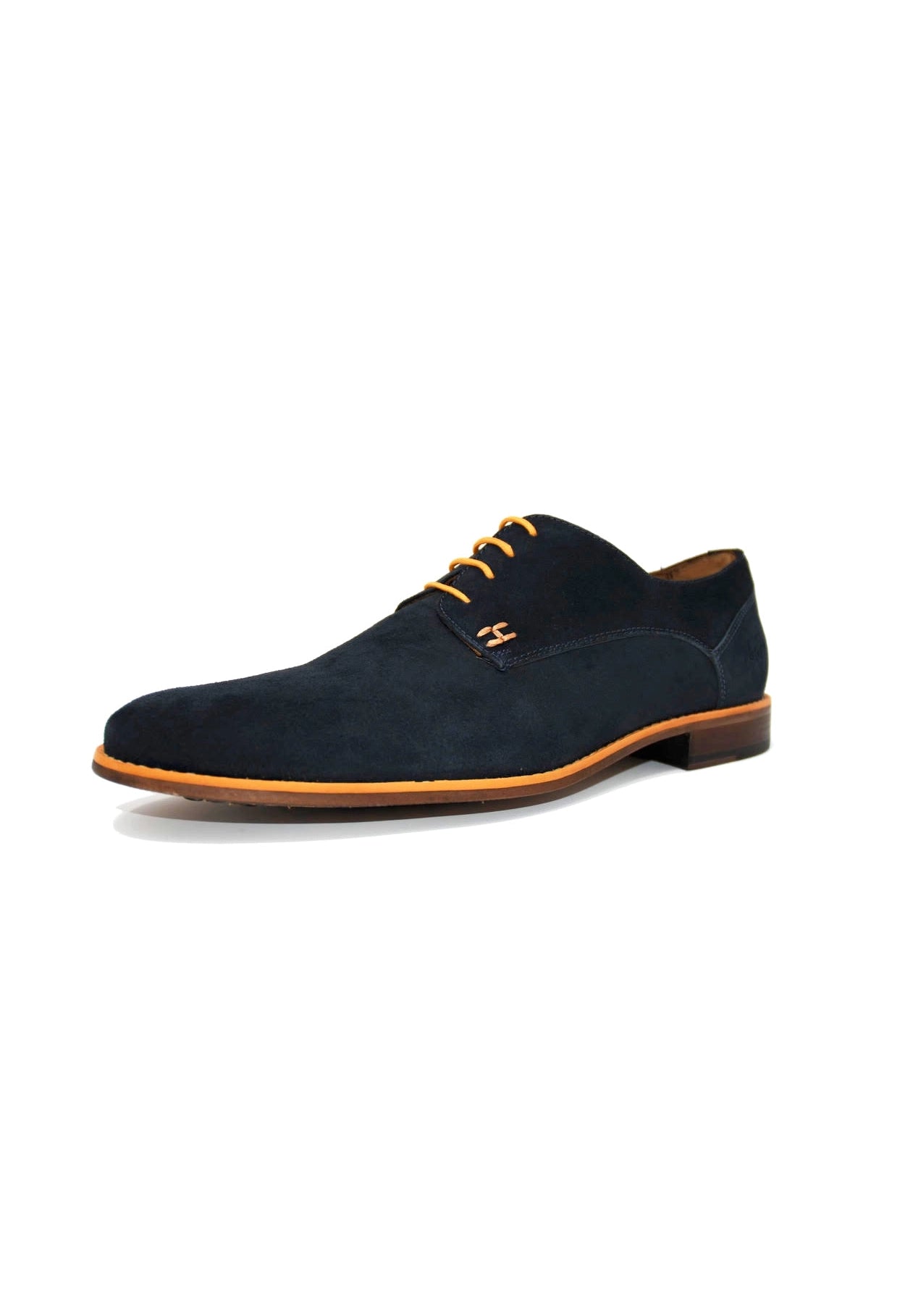 Navy Blue Suede Derby Shoes