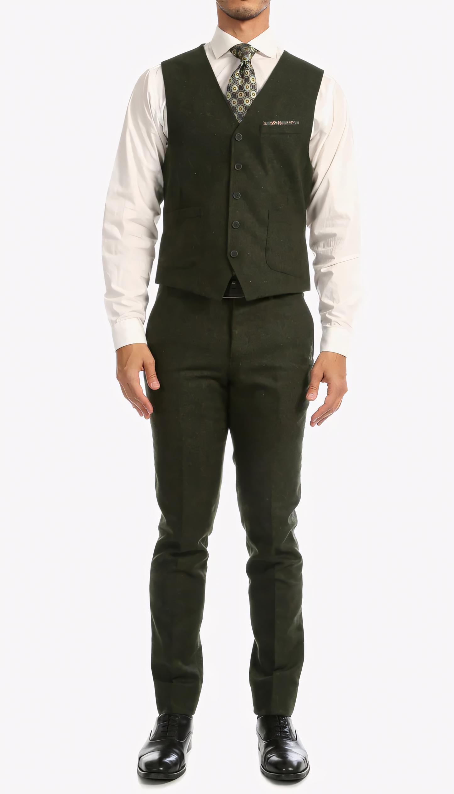 3-Piece Slim Fit  Hunter Green Suit