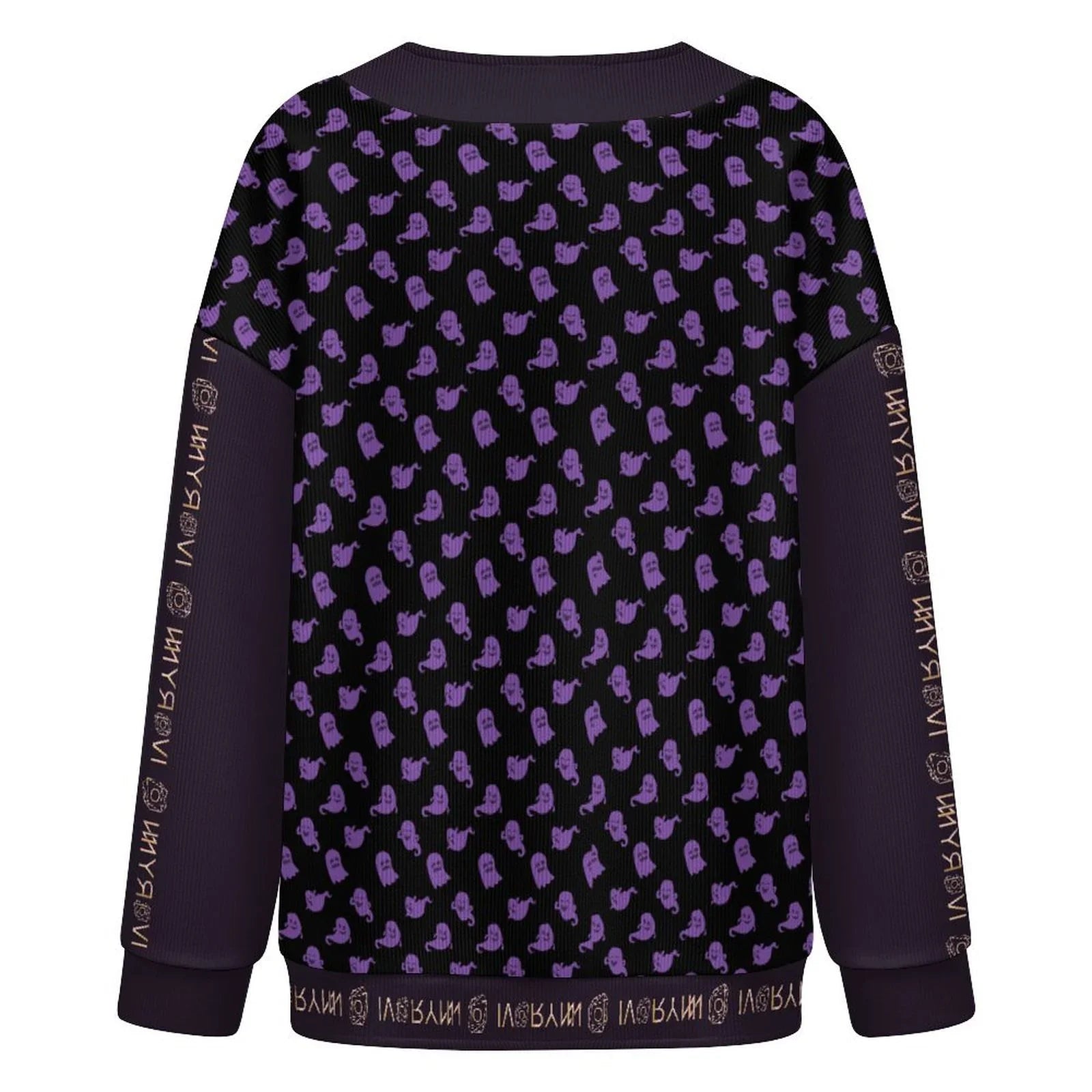 Halloween Ghost Drop Shoulder Knitted Eerie Black Cardigan