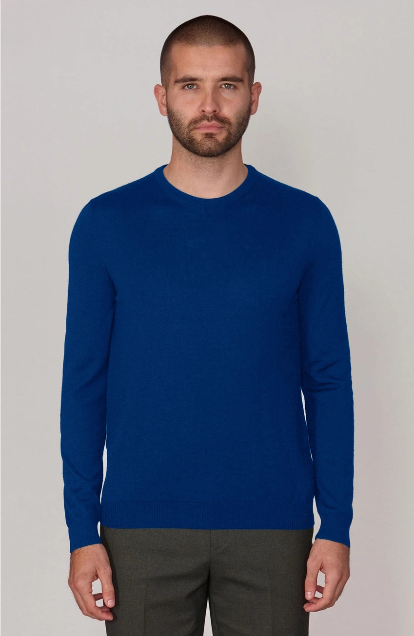 Premium Extra Fine Merino Wool Indigo Blue Sweater