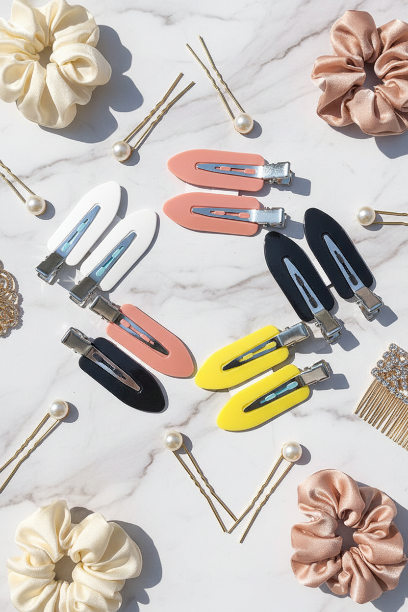 All 5 Hair Clips Sets - Marble Background