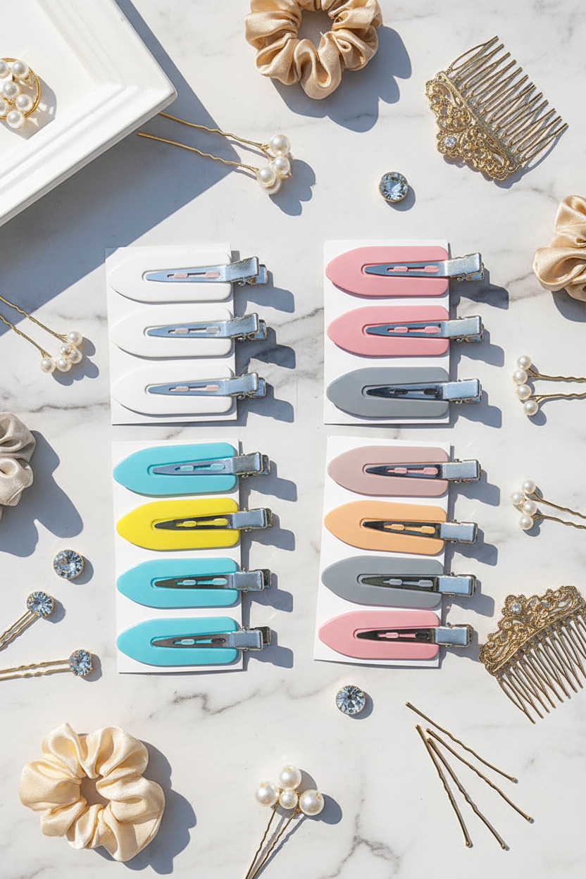 All 6 Hair Clips Sets - Marble Background