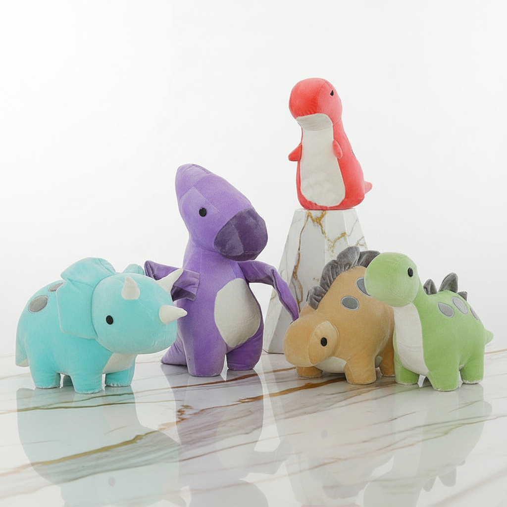 All dinosaurs collection on marble
