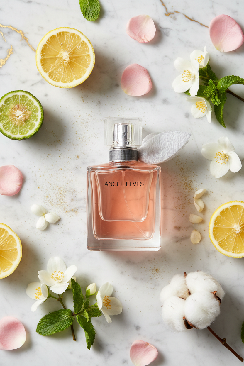 Angel Elves Coral - Citrus Flat Lay