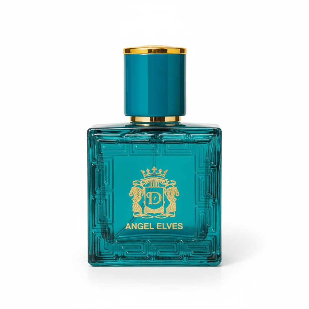 Angel Elves - Dark Teal Bottle White BG