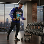 Athletic man near dumbbells