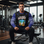 Athletic man sitting on weight bench