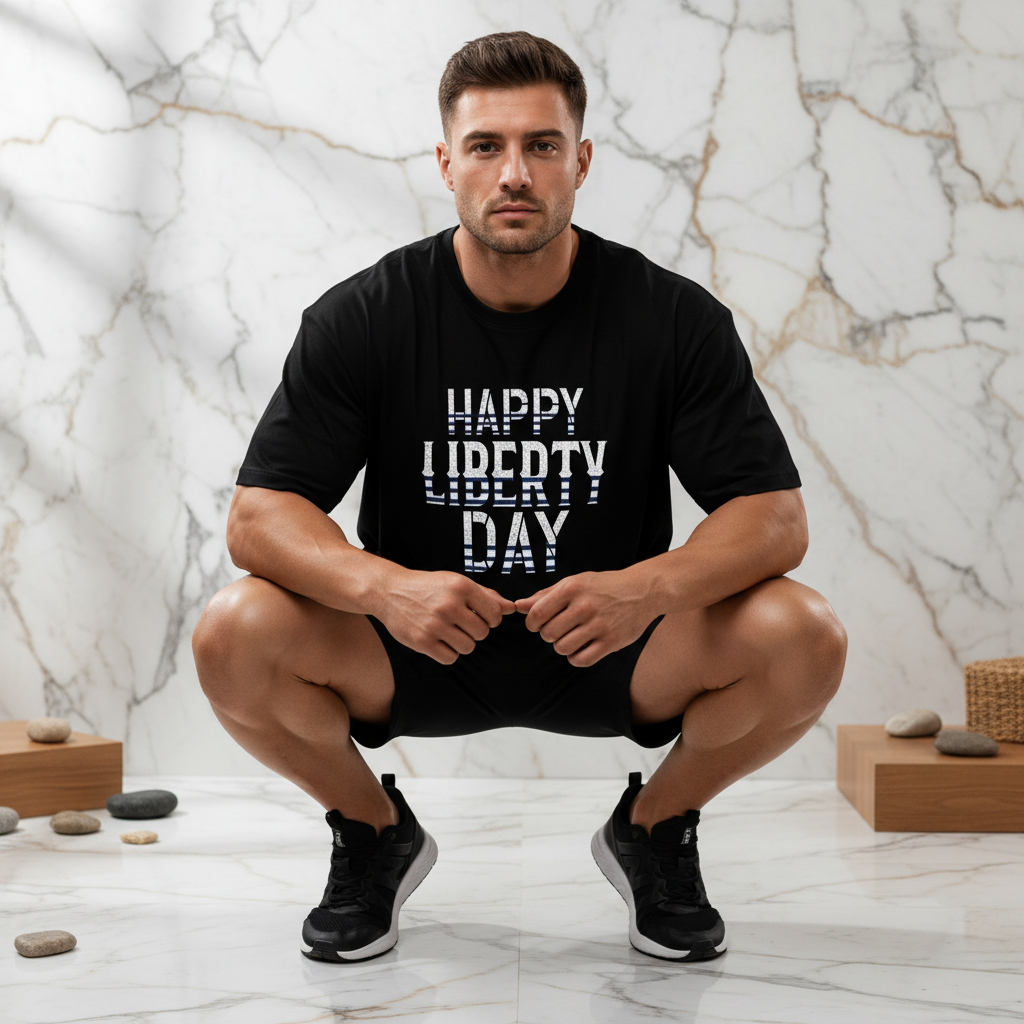 Athletic Man - Squat Pose