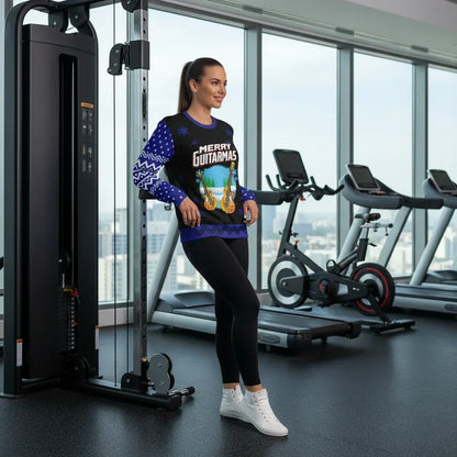 Athletic woman leaning against gym equipment