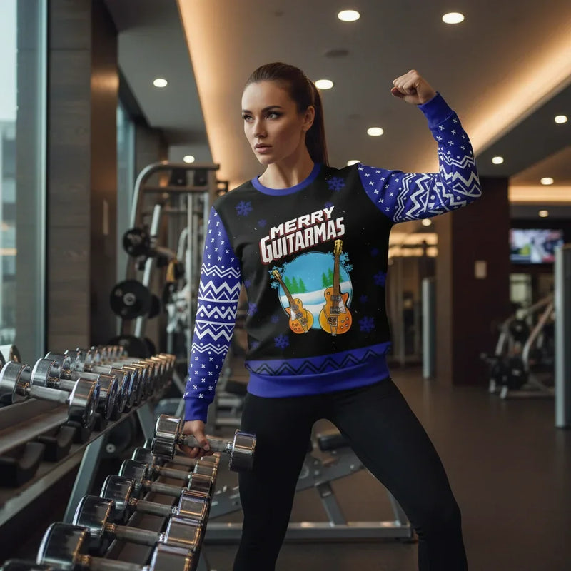 Athletic woman near dumbbells