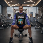 Athletic woman sitting on weight bench