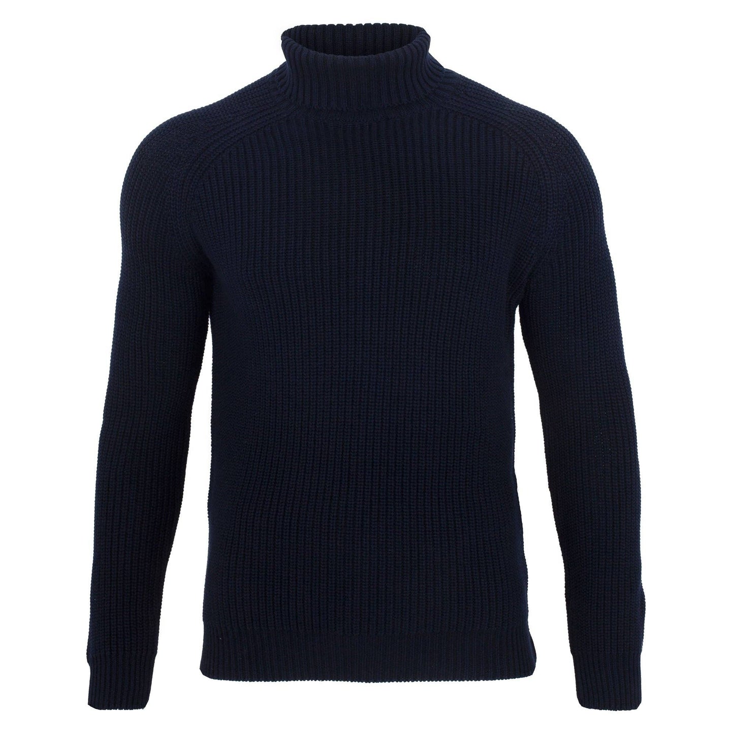 Men's Midweight Cotton Fisherman Rib Knit Roll Neck Jumper Sweater