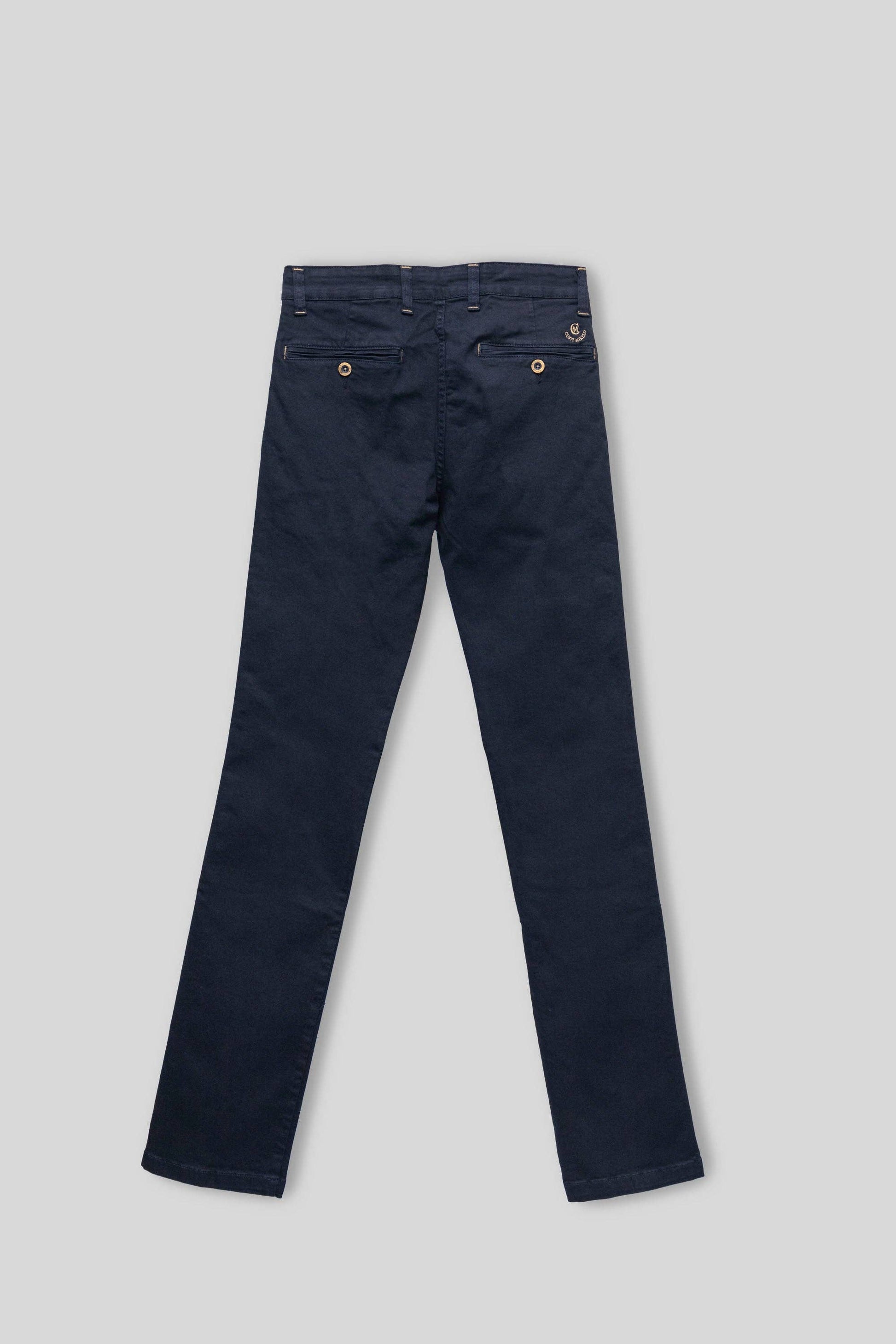 Classic Men's Navy Blue Stretch Chino Pants - Comfortable Regular Fit Everyday Wear