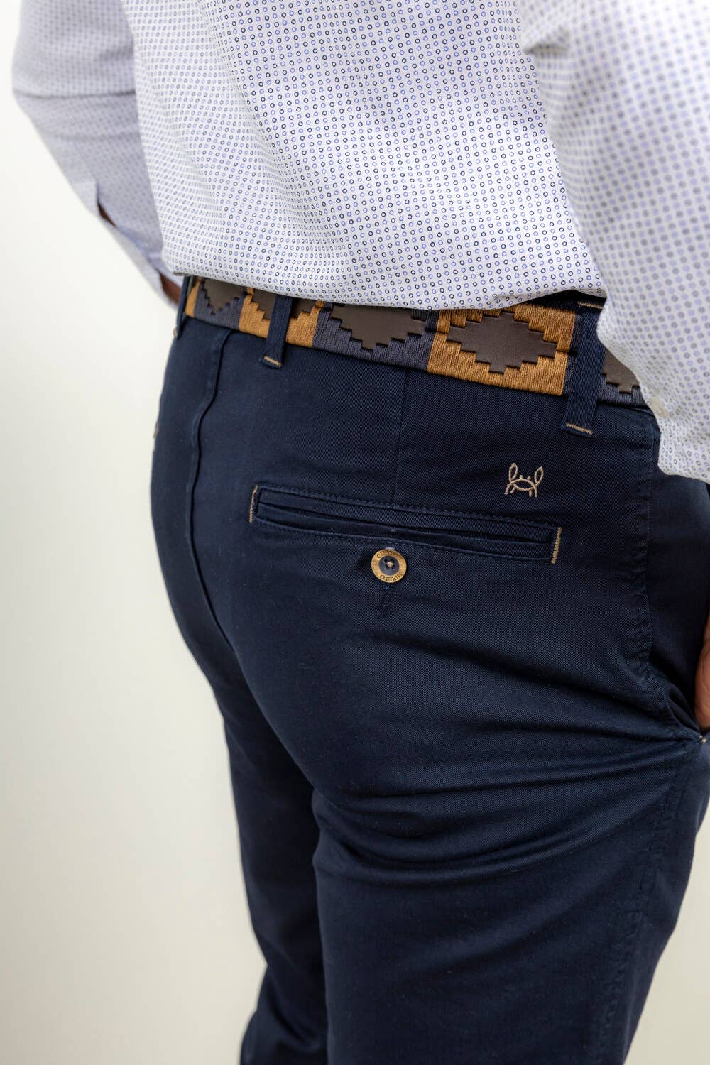 Classic Men's Navy Blue Stretch Chino Pants - Comfortable Regular Fit Everyday Wear