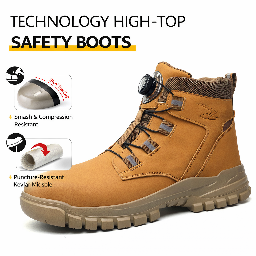 Comfortable High Top Yellow Hiking Shoes