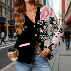 Floral V Neck Lightweight Cardigan