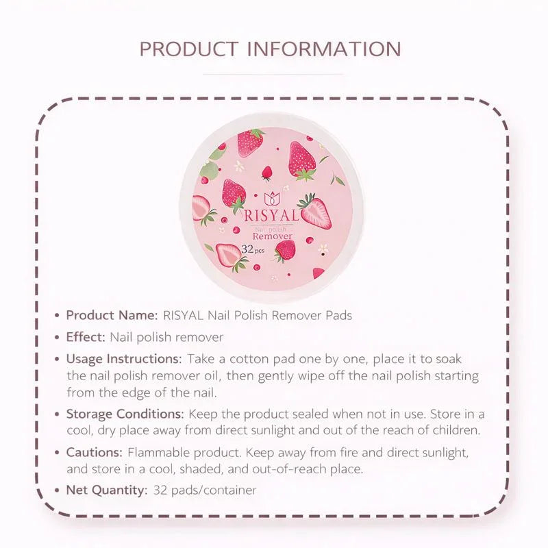 32 Pieces Nail Polish Remover Wipes