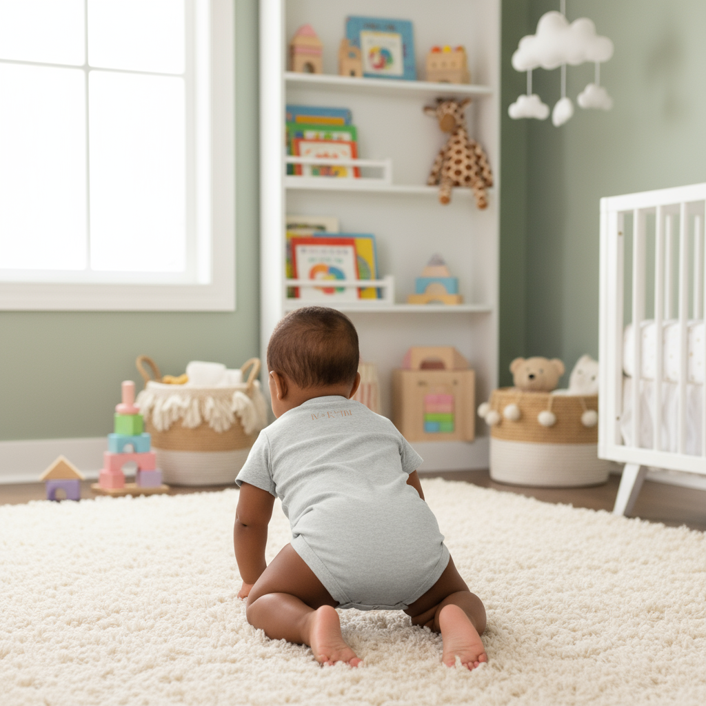 Baby Boy - Back View in Children's Room 1