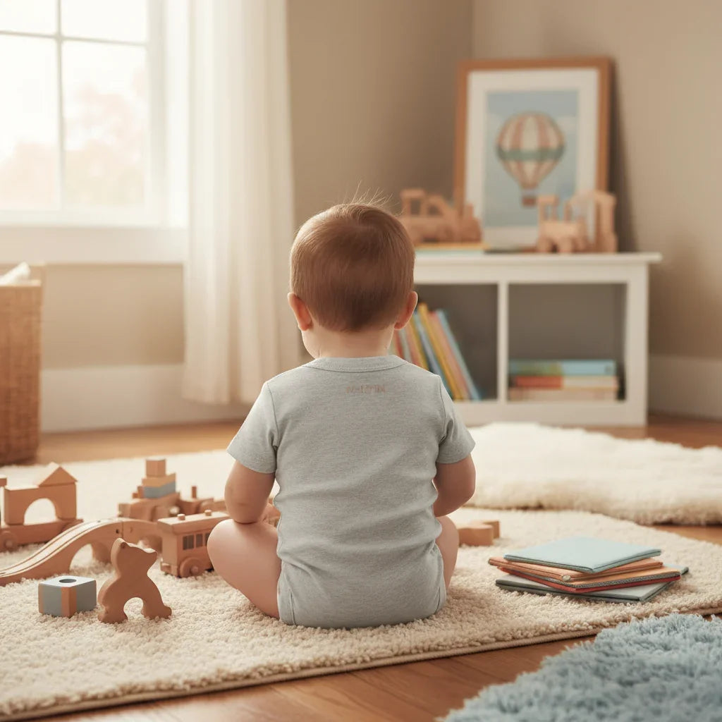 Baby Boy - Back View in Children's Room 2