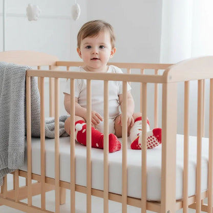 Baby boy front view in crib