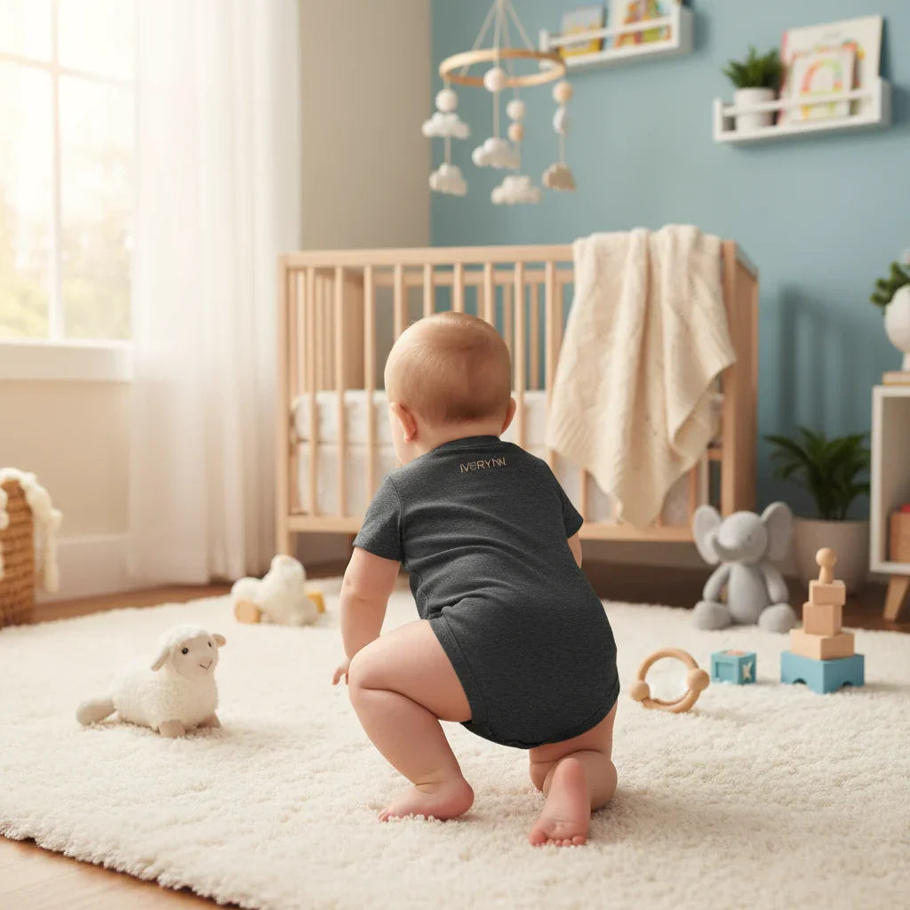 Baby boy in nursery - back view 1