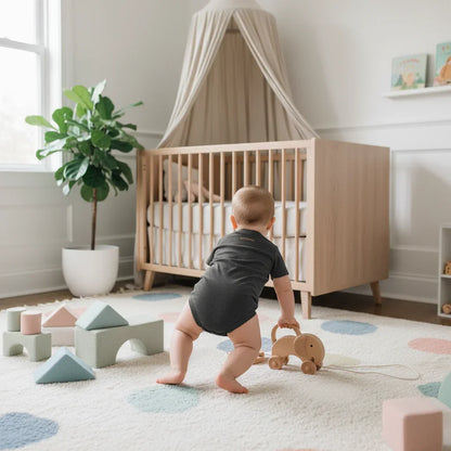 Baby boy in nursery - back view 3