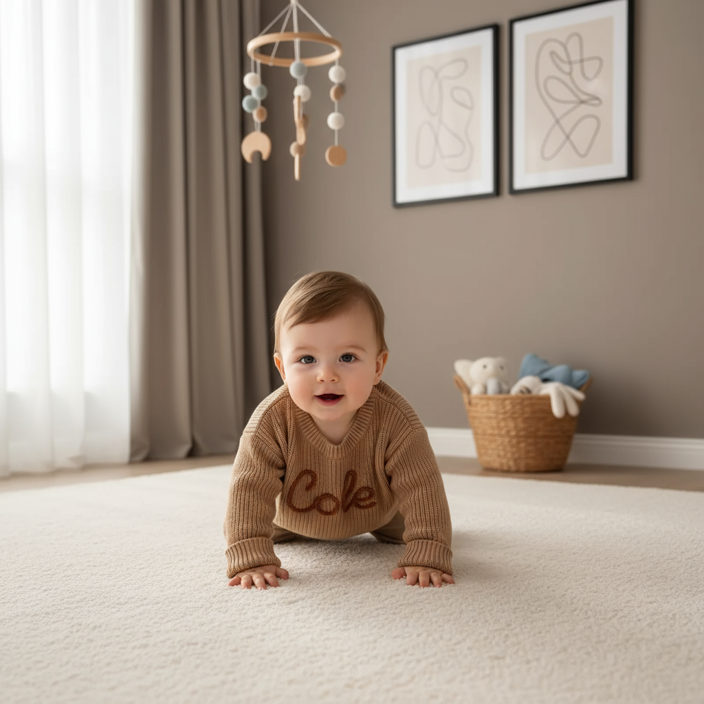 Baby boy in nursery - crawling