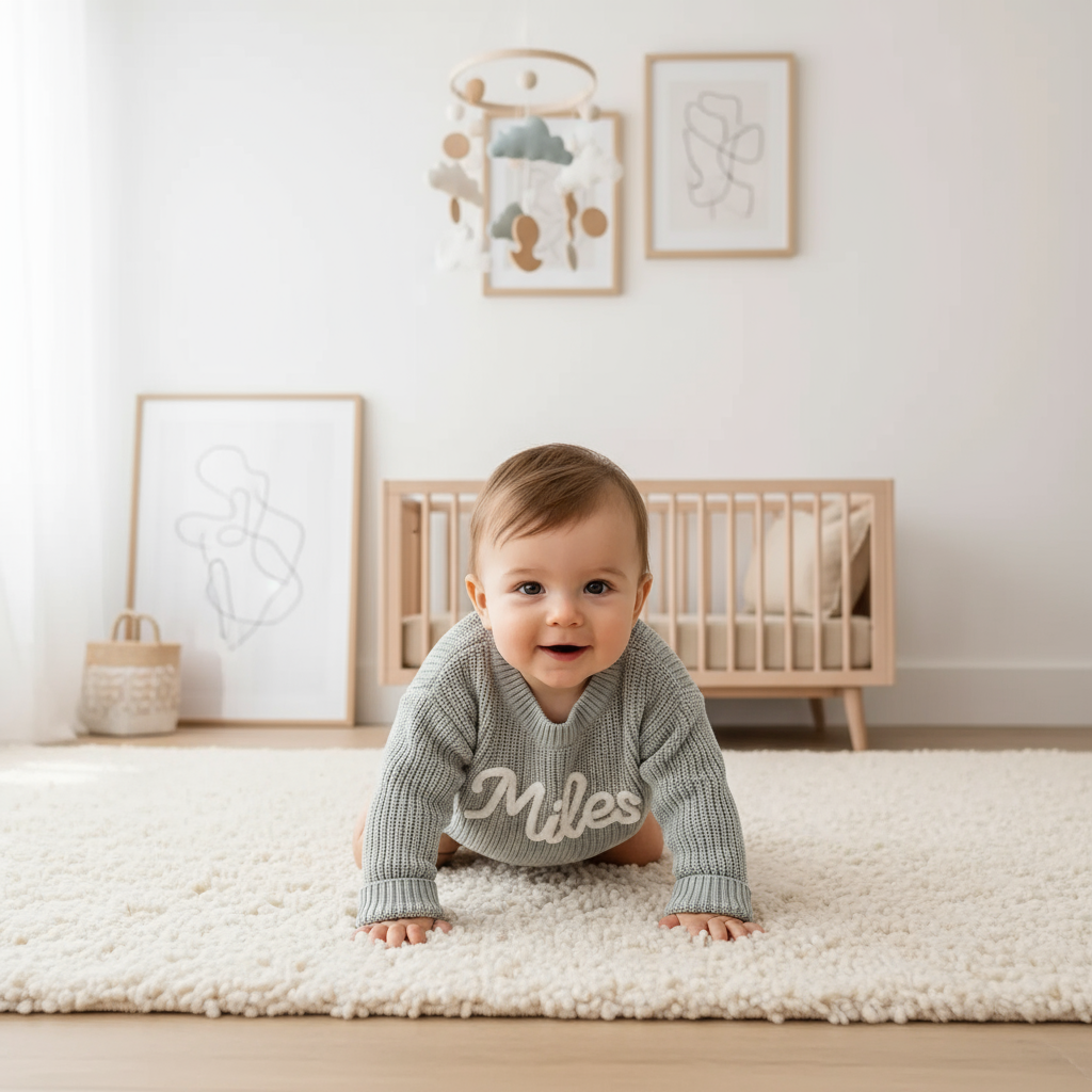 Baby boy in nursery - crawling