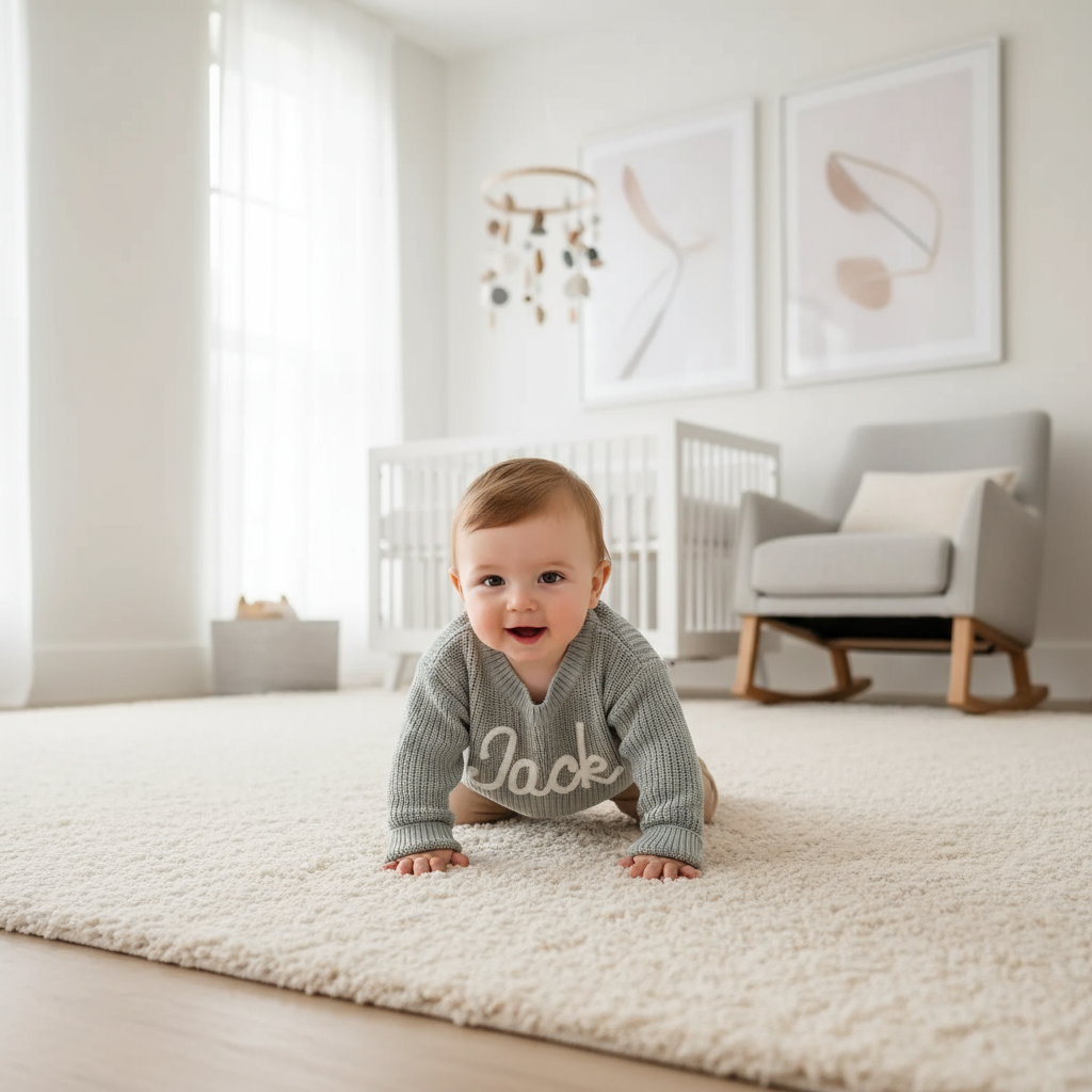 Baby boy in nursery - crawling