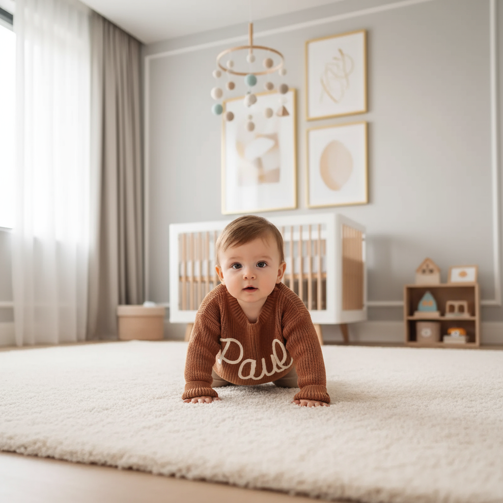 Baby boy in nursery - crawling