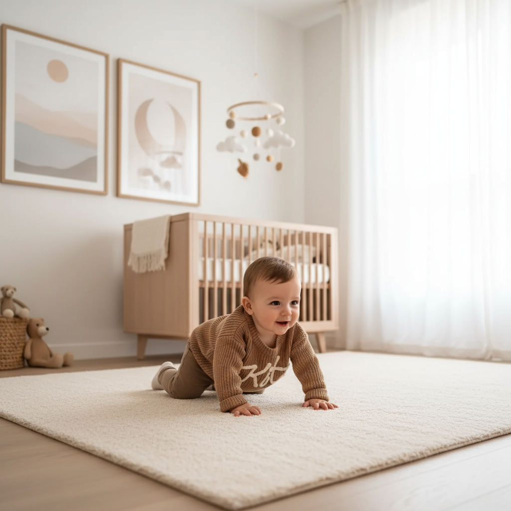 Baby boy in nursery - crawling