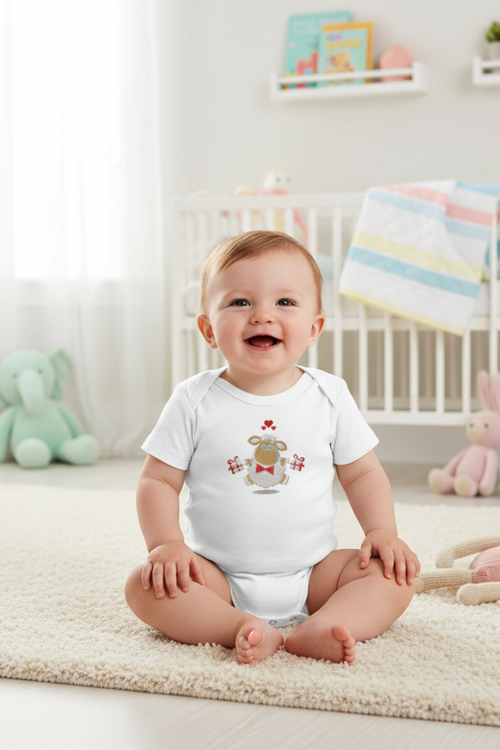 Baby boy in nursery - front view