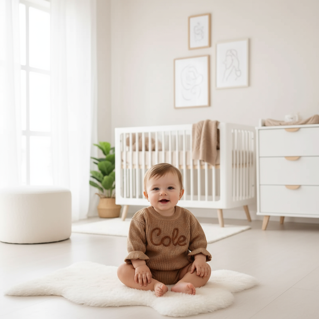 Baby boy in nursery - sitting