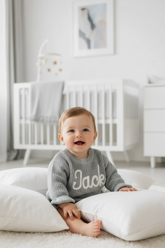 Baby boy in nursery - sitting