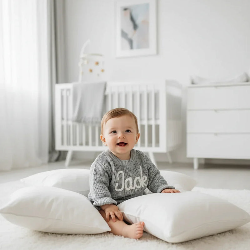 Baby boy in nursery - sitting