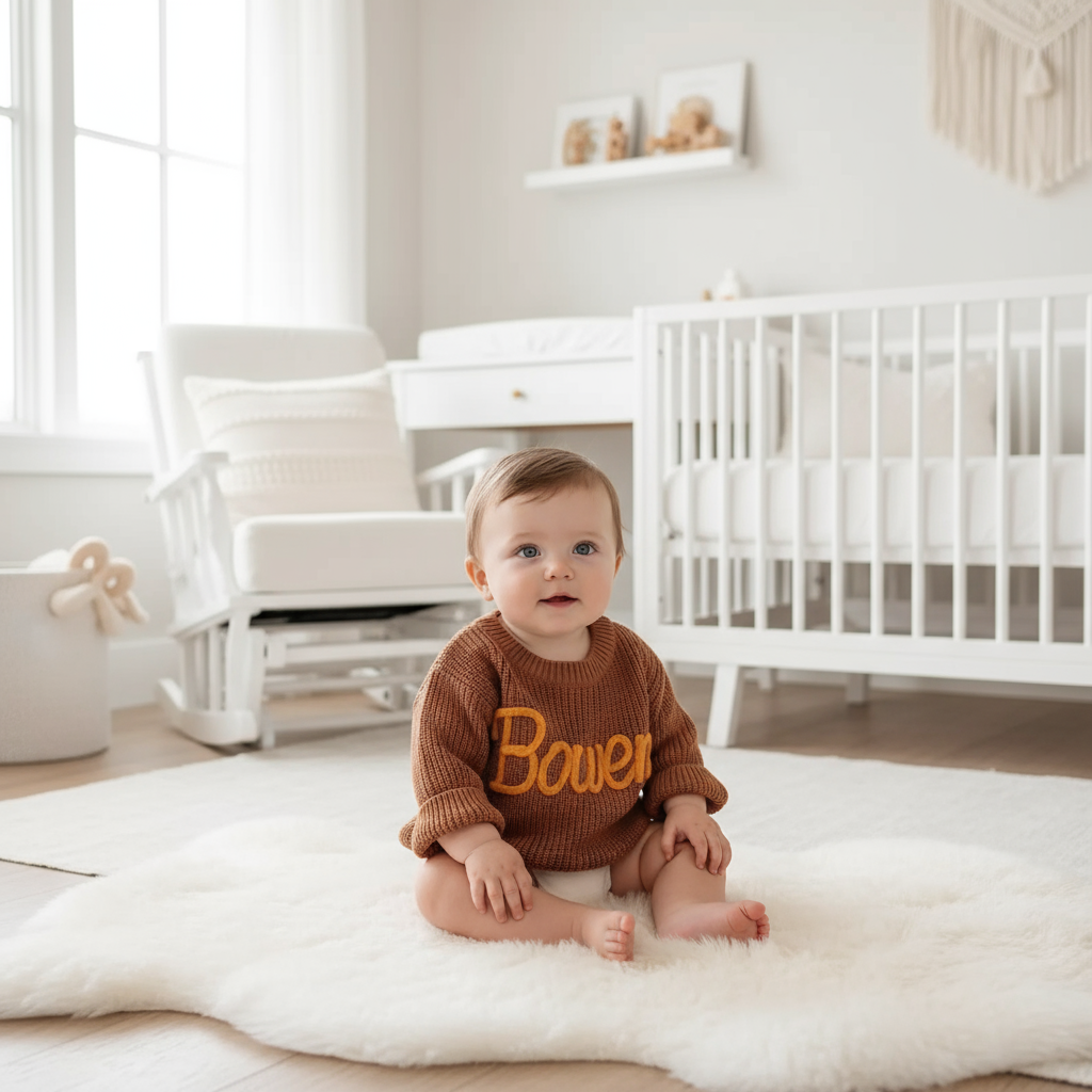Baby boy in nursery - sitting