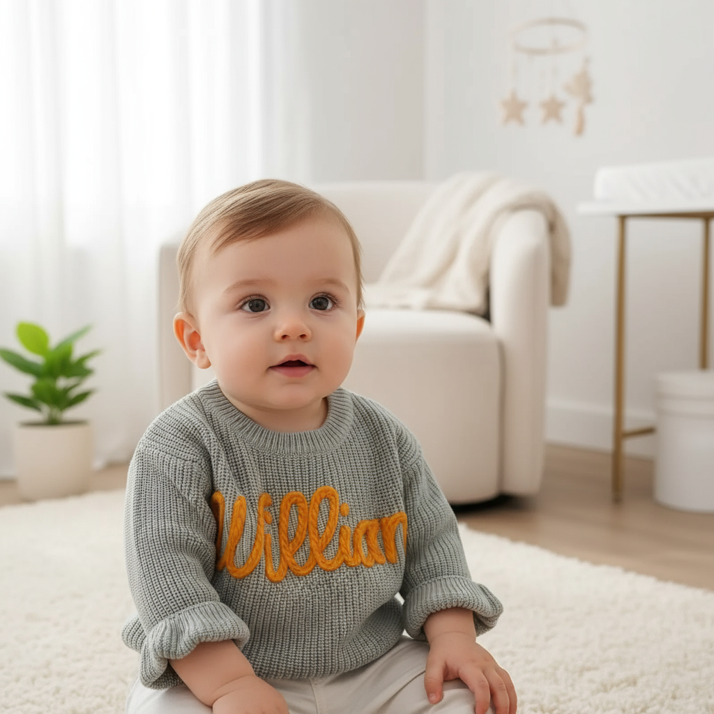 Baby boy in nursery - sitting