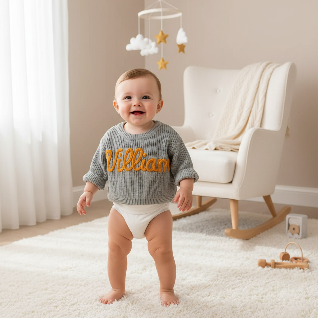 Baby boy in nursery - standing