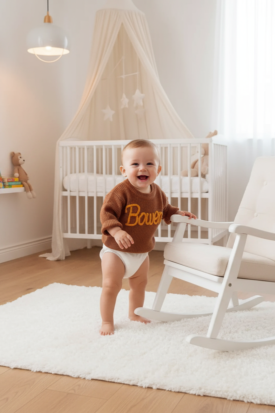 Baby boy in nursery - standing