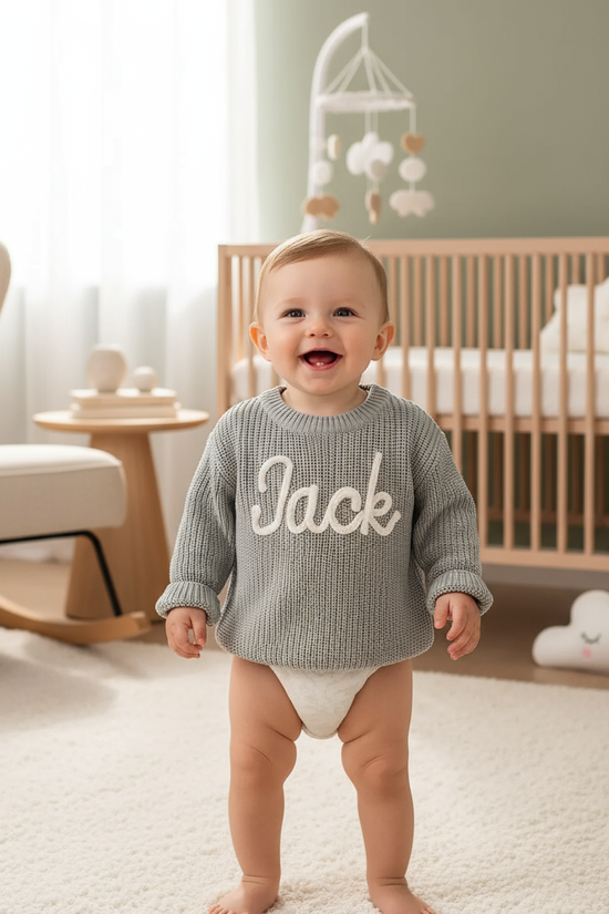 Baby boy in nursery - standing