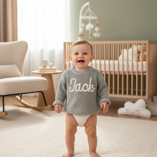 Baby boy in nursery - standing