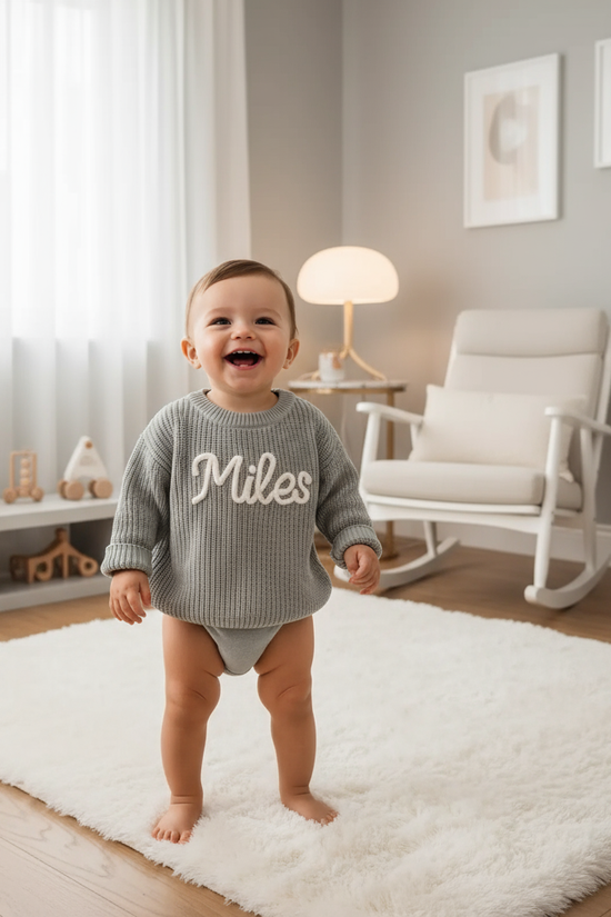 Baby boy in nursery - standing