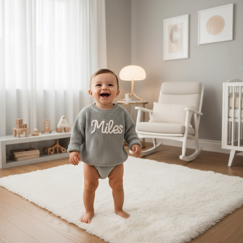 Baby boy in nursery - standing
