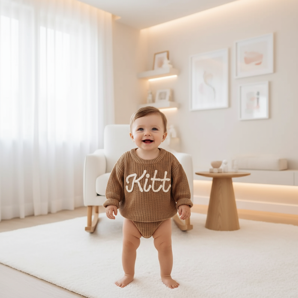 Baby boy in nursery - standing