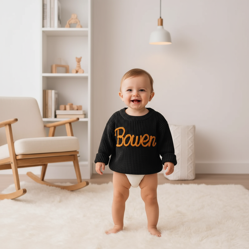 Baby boy in nursery - standing