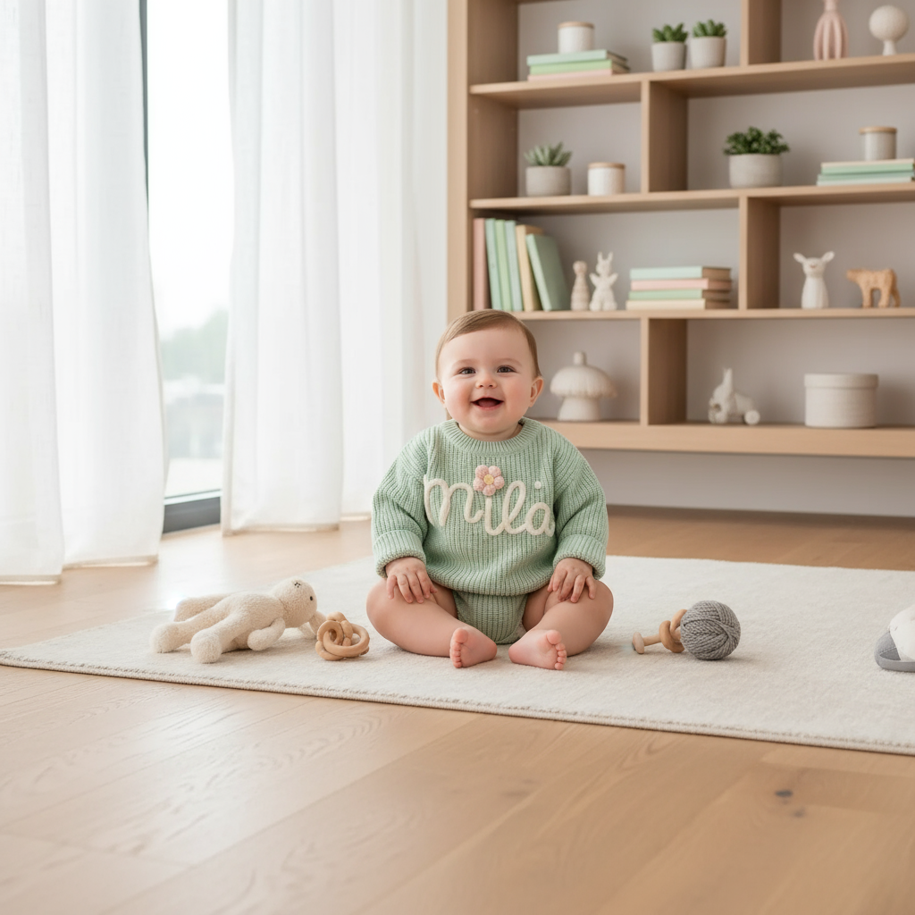 Baby boy in nursery - with toys