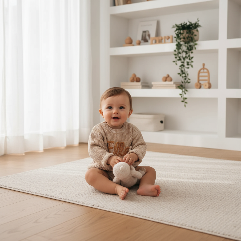 Baby boy in nursery - with toys